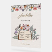 Girls Boho Book First Chapter Birthday Welcome アクリルサイン (傾斜)