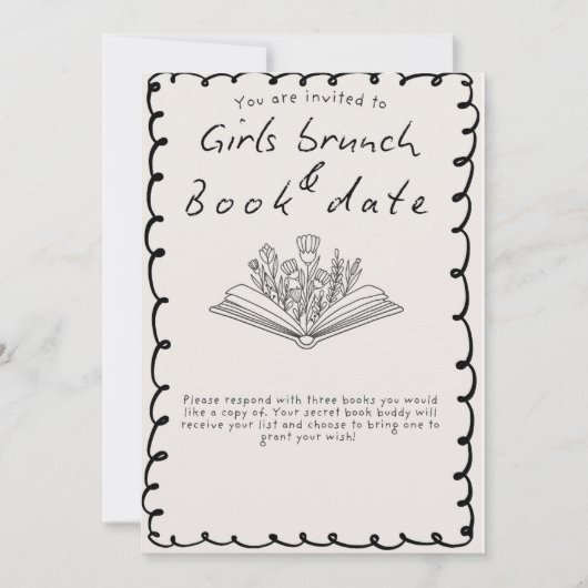 Girls Book Date invite 招待状 (正面)