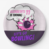 Girls' Bowling Birthday Bash ペーパープレート (正面)