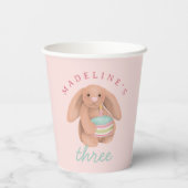 Girls Bunny and Cake Girls Cute Birthday 紙コップ (裏面)