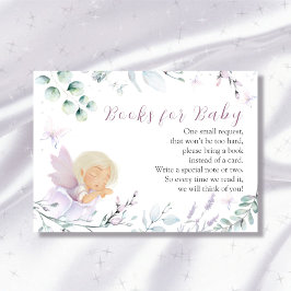 Girl's Butterfly & Flower Baby Showerブックリクエスト エンクロージャーカード
