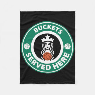 Girls Bysketbyll Fun Logo Serving Buckets Great Te フリースブランケット