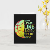 Girls Bysketbyll I Know I Play Like A Girl Try To カード (黄色い花)