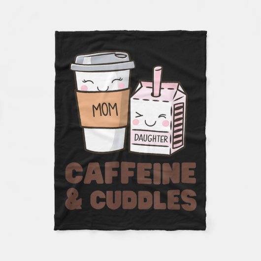 Girls Caffeine & Cuddles Twinning Coffee Juice フリースブランケット (正面)