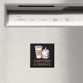 Girls Caffeine &amp; Cuddles Twinning Coffee Juice マグネット (インサイチュ (食洗機))