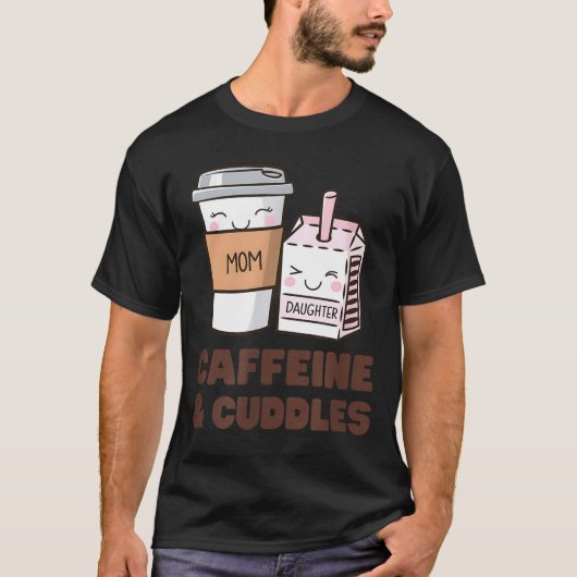 Girls Caffeine &amp; Cuddles Twinning Coffee Juice Tシャツ (正面)