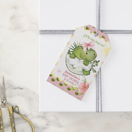 Girls Can Roar Too Personalized  Baby Shower Favor ギフトタグ