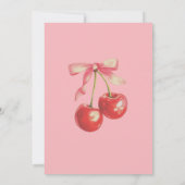 Girls Cherry First Birthday invitation  招待状 (裏面)