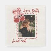 Girls Cherry Sweet 16th Birthday スタンダードランチョンナプキン (正面)