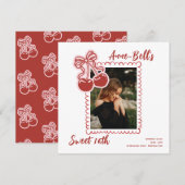 Girls Cherry Sweet 16th Birthday Invitation 招待状 (正面/裏面)