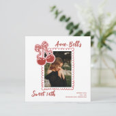 Girls Cherry Sweet 16th Birthday Invitation 招待状 (スタンド正面)