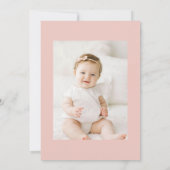 Girl's Christian Baptism Pink Floral Bow サンキューカード (裏面)