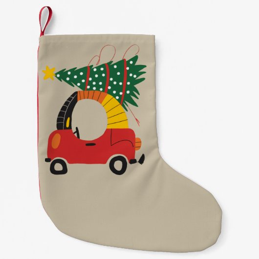 Girls Christmas Tree Kids Ugly Xmas Truck  スモールクリスマスストッキング (正面)