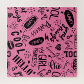 Girls Clituary:シームレスなファッションパターン ジグソーパズル (横)