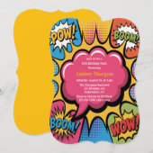 Girls’ Colorful Pop Art Birthday Party  招待状 (正面/裏面)