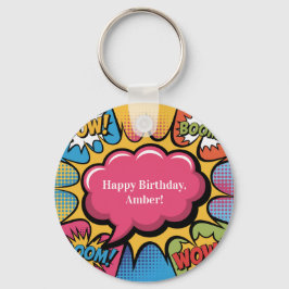 Girls’ Colorful Pop Art Birthday Party Favor Gift キーホルダー