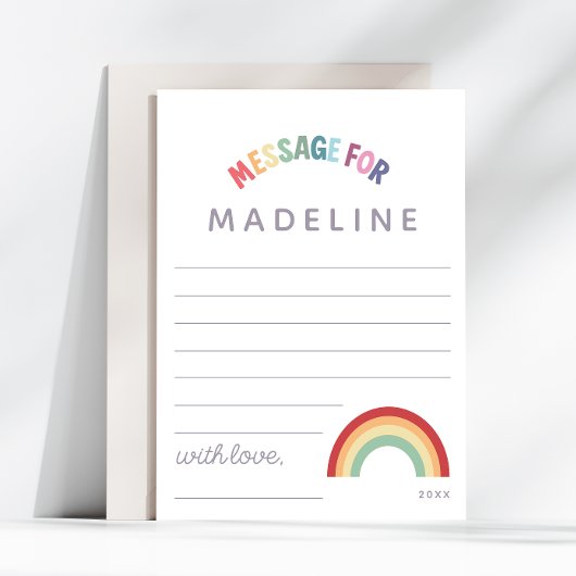 Girls Colorful Rainbow Birthday Time Capsule Cards 招待状