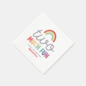 Girls Colorful Two Much Fun Rainbow 2nd Birthday スタンダードカクテルナプキン (角)