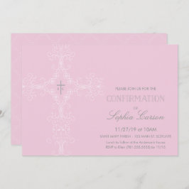 Girl's Confirmation招待状(クロス付きエレガント) 招待状