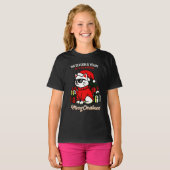 Girls' Cool Cat Funny Festive Christmas Tシャツ (正面フル)