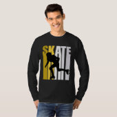 Girls Cool Retro Pink Inline Skating Skater Daught Tシャツ (正面フル)