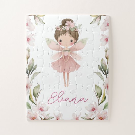 Girls Custom Name Personalised Fairy Puzzle ジグソーパズル (縦)
