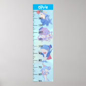 Girls Cute Dolphin Growth Chartメトリック ポスター (正面)