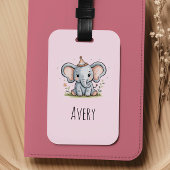 Girls Cute Elephant Kids ラゲッジタグ