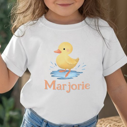 Girls Cute Kawaii Duckling Summer Farm トドラーTシャツ