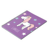 Girls Cute Magical Purple Unicorn Kids School ノートブック (左側)