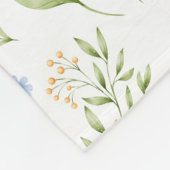 Girls Cute Monogram Name Floral Fleece Blanket フリースブランケット (角)