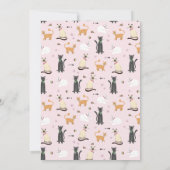 Girls Cute Pink Kitty Cat Kids Birthday 招待状 (裏面)