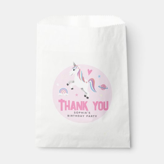 Girls Cute Pink RainbowUnicorn  フェイバーバッグ (正面)