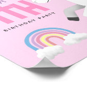 Girls Cute Pink Unicorn Welcome Sign ポスター (角)