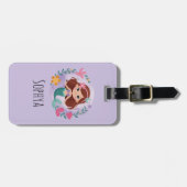 Girls Cute Purple Mermaid Kids ラゲッジタグ (正面横)