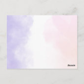 Girls Cute Purple Unicorn Kids 1th Birthday ポストカード (裏面)