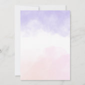 Girls Cute Purple Unicorn Kids 1th Birthday 招待状 (裏面)