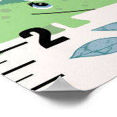 Girls Cute Safari Animals Elephant Growth Chart ポスター (角)