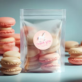 Girls Cute Unicorn Birthday Thank You Favor ラウンドシール