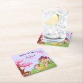 Girls Cute Yellow Fairy Fairytale home スクエアペーパーコースター (インサイチュ)