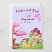 Girls Cute Yellow Fairy Fairytale home 招待状 (正面)