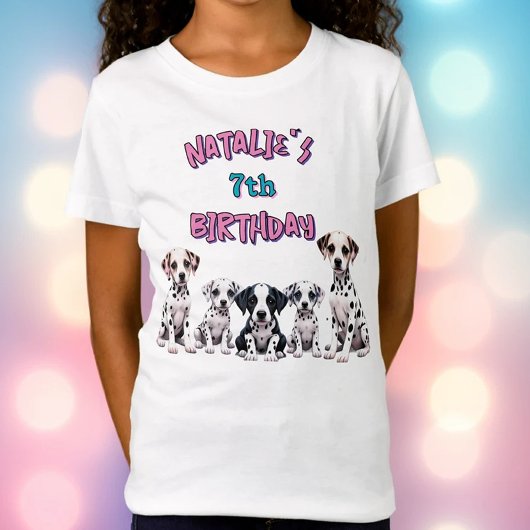 Girl's Dalmatian Puppy Birthday Party Tシャツ