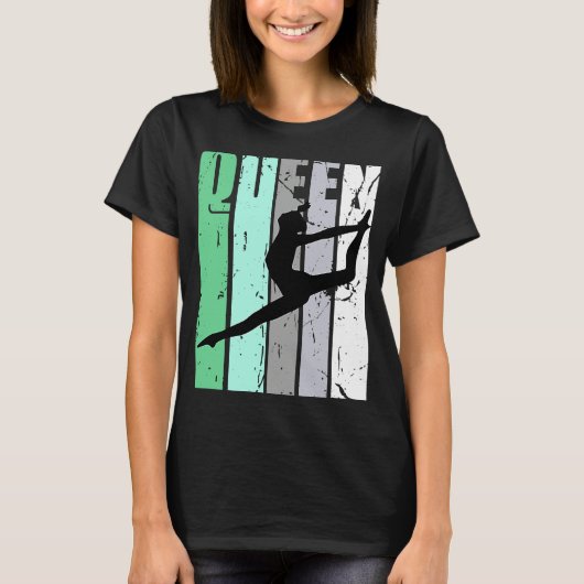 Girls Dance Queen Dance Retro Graphic Motivate Tシャツ (正面)