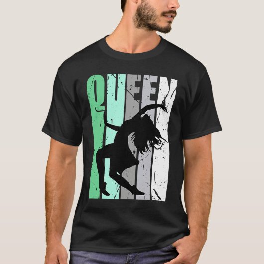 Girls Dance Queen Dancer Retro Graphic Motivate Tシャツ (正面)