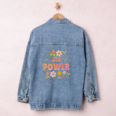 Girls' denim jacket with an encouraging slogan デニムジャケット (ハンガー)