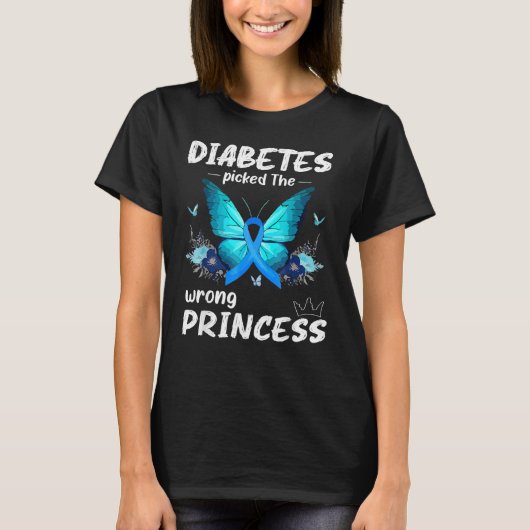 Girls  Diabetes Picked The Wrong Princess T1D Awar Tシャツ (正面)