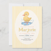 Girls Duckling Puddle Summer Birthday 招待状 (正面)