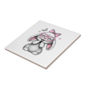 Girls Easter Cute Bunny Face Pink Easter Kids Todd タイル (側面)