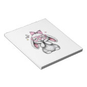Girls Easter Cute Bunny Face Pink Easter Kids Todd ノートパッド (アングル)