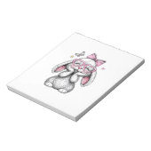 Girls Easter Cute Bunny Face Pink Easter Kids Todd ノートパッド (回転)